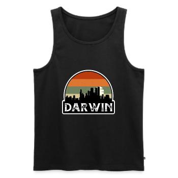 Darwin Australia Flag Skyline Travel Souvenir - Men's Premium Organic Tank Top - black - Front - AI Model Male 178 light (178cm)