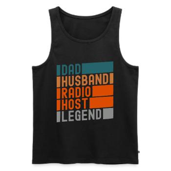 Podcast Podcaster Microphone Cassette - Men's Premium Organic Tank Top - black - Front - Michal (187cm)