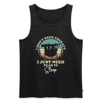 Schlafen Schlummer Faul Ruhe - Männer Premium Bio Tank Top - Schwarz - Vorne - AI Model Male 178 light (178cm)