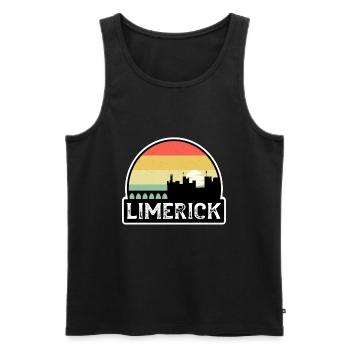 Limerick Ireland Flag Skyline Travel Souvenir - Men's Premium Organic Tank Top - black - Front - Michal (187cm)