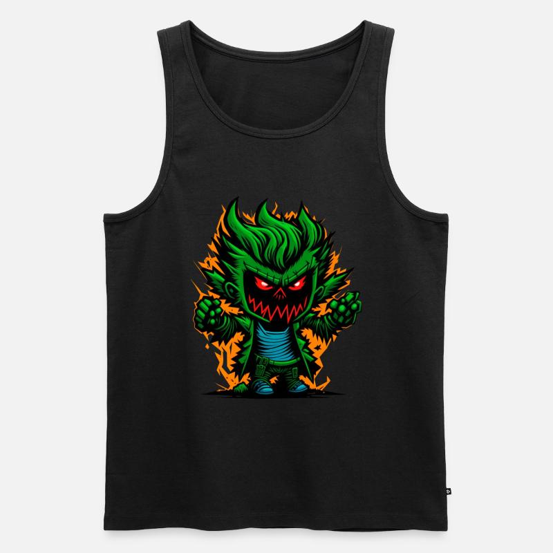 Graffiti Halloween Zombie Kid - Männer Premium Bio Tank Top - Schwarz