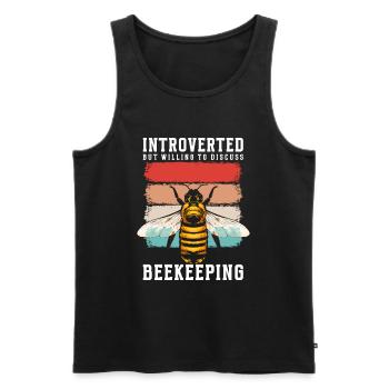 honey beekeeping hive bumblebee - Men's Premium Organic Tank Top - black - Front - AI Model Male 178 light (178cm)