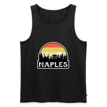 Naples Italy Flag Skyline Travel Souvenir - Men's Premium Organic Tank Top - black - Front - Michal (187cm)