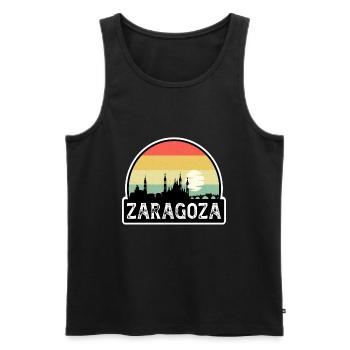 Saragosse Espagne Flag Skyline Souvenir de voyage - Débardeur bio Premium Homme - noir - Devant - Michal (187cm)