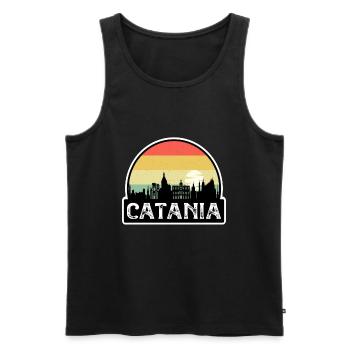 Catane Italie Flag Skyline Souvenir de voyage - Débardeur bio Premium Homme - noir - Devant - AI Model Male 178 light (178cm)