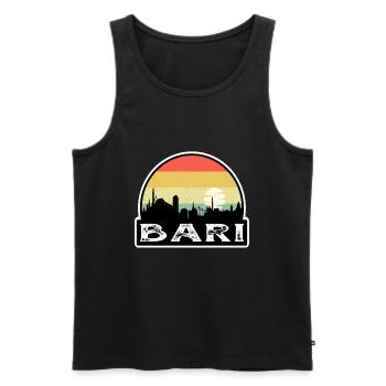 Bari Italie Flag Skyline Souvenir de voyage - Débardeur bio Premium Homme - noir - Devant - Michal (187cm)