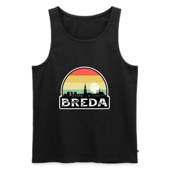 Breda Niederlande Flagge Skyline Reisesouvenir - Männer Premium Bio Tank Top - Schwarz - Vorne - AI Model Male 178 light (178cm)