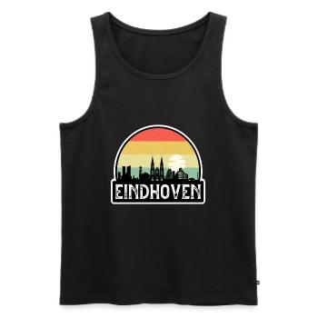 Eindhoven Netherlands Flag Skyline Travel Souvenir - Men's Premium Organic Tank Top - black - Front - AI Model Male 178 light (178cm)