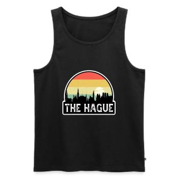 Den Haag Niederlande Flagge Skyline Reisesouvenir - Männer Premium Bio Tank Top - Schwarz - Vorne - AI Model Male 178 light (178cm)