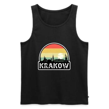Krakau Polen Flagge Skyline Reisesouvenir - Männer Premium Bio Tank Top - Schwarz - Vorne - AI Model Male 178 light (178cm)