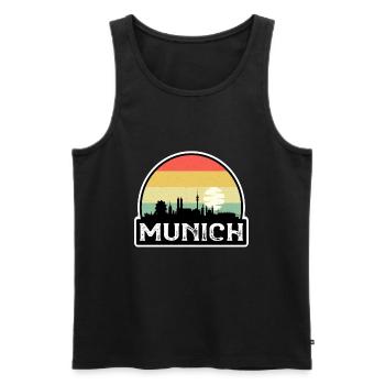 München Deutschland Flagge Skyline Reisesouvenir - Männer Premium Bio Tank Top - Schwarz - Vorne - Michal (187cm)