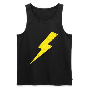 Lightning Bolt Power Gelb Retro Vintage - Männer Premium Bio Tank Top - Schwarz - Vorne - AI Model Male 178 light (178cm)