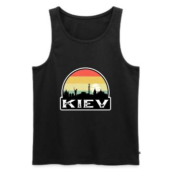 Kiew Ukraine Flagge Skyline Reisesouvenir - Männer Premium Bio Tank Top - Schwarz - Vorne - AI Model Male 178 light (178cm)
