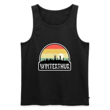 Winterthur Schweiz Flagge Skyline Travel Souveni - Männer Premium Bio Tank Top - Schwarz - Vorne - AI Model Male 178 light (178cm)