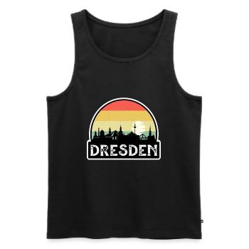 Dresde Allemagne Flag Skyline Souvenir de voyage - Débardeur bio Premium Homme - noir - Devant - AI Model Male 178 light (178cm)