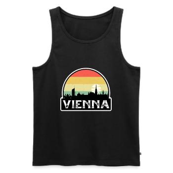Vienne Autriche Flag Skyline Souvenir de voyage - Débardeur bio Premium Homme - noir - Devant - Michal (187cm)