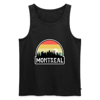 Souvenir de voyage Skyline du drapeau du Canada Montréal - Débardeur bio Premium Homme - noir - Devant - Michal (187cm)