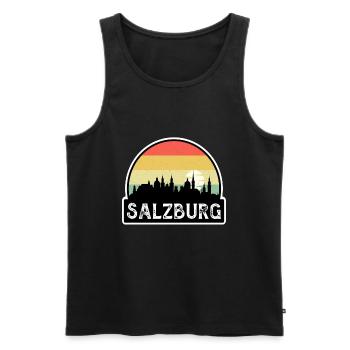 Salzbourg Autriche Flag Skyline Souvenir de voyage - Débardeur bio Premium Homme - noir - Devant - Michal (187cm)