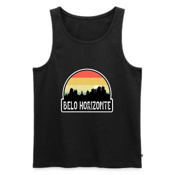 Belo Horizonte Brasilien-Flagge Skyline Reise-Souvenir - Männer Premium Bio Tank Top - Schwarz - Vorne - Michal (187cm)