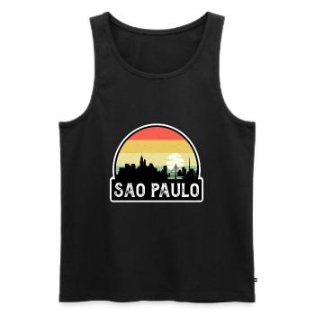 São Paulo Brasilien Flagge Skyline Reisesouvenir - Männer Premium Bio Tank Top - Schwarz - Vorne - AI Model Male 178 light (178cm)