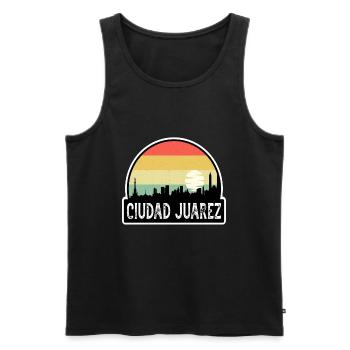 Ciudad Juárez Mexiko Flagge Skyline Reisesouvenir - Männer Premium Bio Tank Top - Schwarz - Vorne - Michal (187cm)