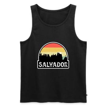 Salvador Brésil Flag Skyline Souvenir de voyage - Débardeur bio Premium Homme - noir - Devant - Michal (187cm)