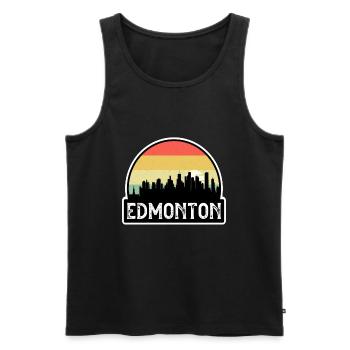 Edmonton Canada Flag Skyline Souvenir de voyage - Débardeur bio Premium Homme - noir - Devant - AI Model Male 178 light (178cm)