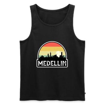 Medellin Colombie Flag Skyline Souvenir de voyage - Débardeur bio Premium Homme - noir - Devant - AI Model Male 178 light (178cm)