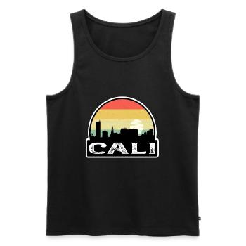 Cali Kolumbien Flagge Skyline Reisesouvenir - Männer Premium Bio Tank Top - Schwarz - Vorne - AI Model Male 178 light (178cm)