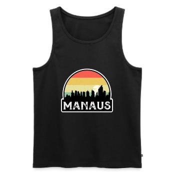 Manaus Brasilien-Flagge Skyline Reise-Souvenir - Männer Premium Bio Tank Top - Schwarz - Vorne - AI Model Male 178 light (178cm)
