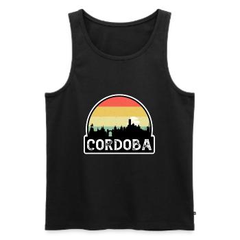 Cordoba Argentine Flag Skyline Souvenir de voyage - Débardeur bio Premium Homme - noir - Devant - AI Model Male 178 light (178cm)