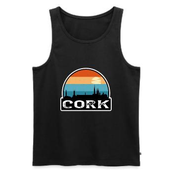 Cork Irlande Flag Skyline Souvenir de voyage - Débardeur bio Premium Homme - noir - Devant - Michal (187cm)