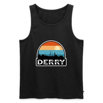 Derry Northern Ireland Flag Skyline Travel Souveni - Men's Premium Organic Tank Top - black - Front - Michal (187cm)