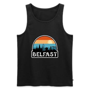 Belfast Nordirland Flagge Skyline Reise Souve - Männer Premium Bio Tank Top - Schwarz - Vorne - Michal (187cm)