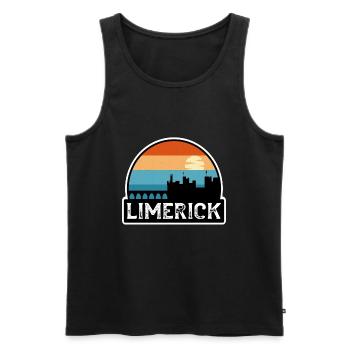 Limerick Ireland Flag Skyline Travel Souvenir - Men's Premium Organic Tank Top - black - Front - Michal (187cm)