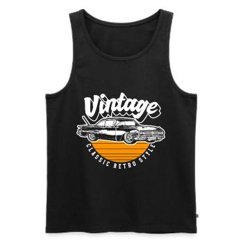 Oldtimer Vintage Wertvoll - Männer Premium Bio Tank Top - Schwarz - Vorne - AI Model Male 178 light (178cm)