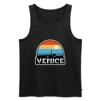 Venedig Italien Flagge Skyline Reisesouvenir - Männer Premium Bio Tank Top - Schwarz - Vorne - Michal (187cm)
