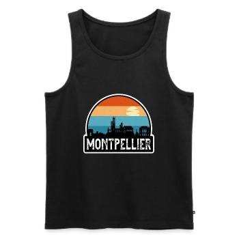 Montpellier France Flag Skyline Souvenir de voyage - Débardeur bio Premium Homme - noir - Devant - Michal (187cm)