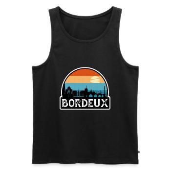 Bordeux France Flag Skyline Travel Souvenir - Men's Premium Organic Tank Top - black - Front - Michal (187cm)
