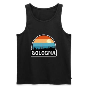 Bologne Italie Flag Skyline Souvenir de voyage - Débardeur bio Premium Homme - noir - Devant - Michal (187cm)