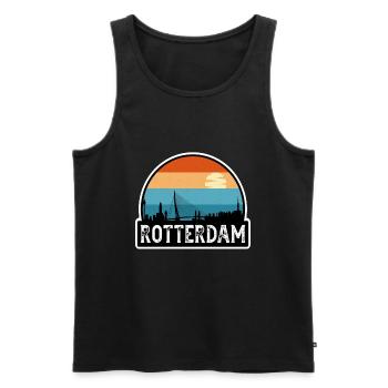 Rotterdam Pays-Bas Flag Skyline Souvenir de voyage - Débardeur bio Premium Homme - noir - Devant - Michal (187cm)