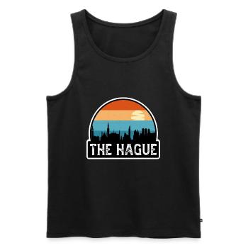 La Haye Drapeau des Pays-Bas Skyline Souvenir de voyage - Débardeur bio Premium Homme - noir - Devant - Michal (187cm)