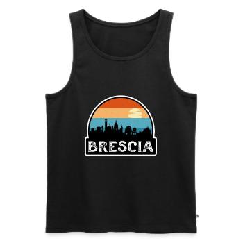 Brescia Italie Flag Skyline Souvenir de voyage - Débardeur bio Premium Homme - noir - Devant - Michal (187cm)