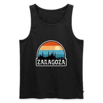 Saragosse Espagne Flag Skyline Souvenir de voyage - Débardeur bio Premium Homme - noir - Devant - Michal (187cm)