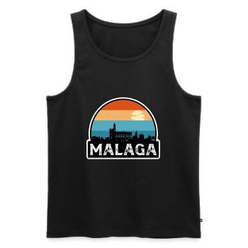 Málaga Spanien Flagge Skyline Reisesouvenir - Männer Premium Bio Tank Top - Schwarz - Vorne - Michal (187cm)