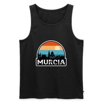 Murcia Spanien Flagge Skyline Reisesouvenir - Männer Premium Bio Tank Top - Schwarz - Vorne - AI Model Male 178 light (178cm)