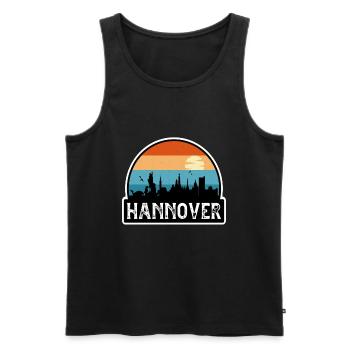 Hannover Allemagne Flag Skyline Souvenir de voyage - Débardeur bio Premium Homme - noir - Devant - Michal (187cm)