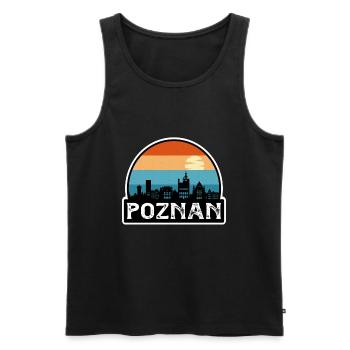 Poznan Poland Flag Skyline Travel Souvenir - Men's Premium Organic Tank Top - black - Front - Michal (187cm)
