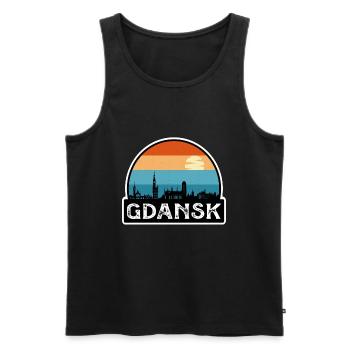 Danzig Polen Flagge Skyline Reisesouvenir - Männer Premium Bio Tank Top - Schwarz - Vorne - Michal (187cm)