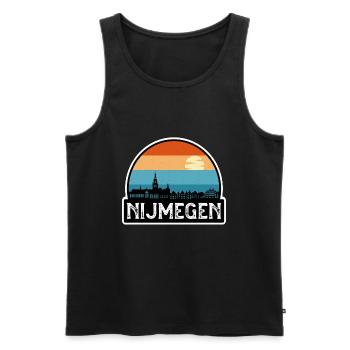 Nijmegen Niederlande Flagge Skyline Reisesouvenir - Männer Premium Bio Tank Top - Schwarz - Vorne - AI Model Male 178 light (178cm)